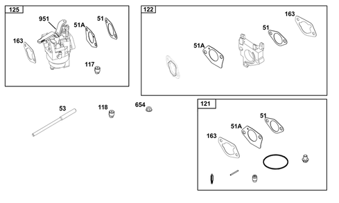 Carburetor Group Diagram and Parts List for 25T235-0349-G1 200000 - 399999 Briggs and Stratton Engine